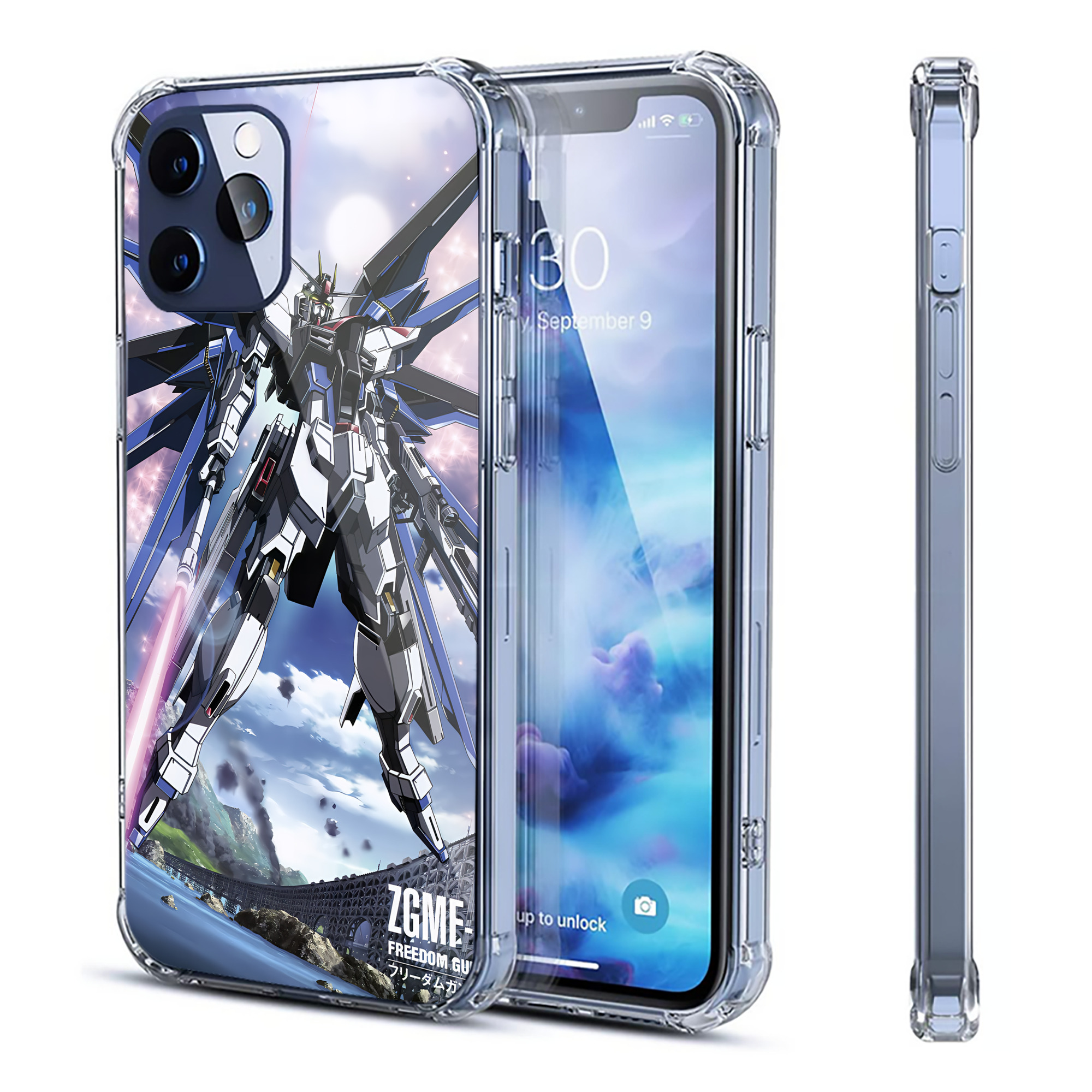 （画像用） 機動戦士ガンダム Mobile Suit Gundam 【iPhone 12シリーズ対応】透明スマホケース（クリアソフトケース）